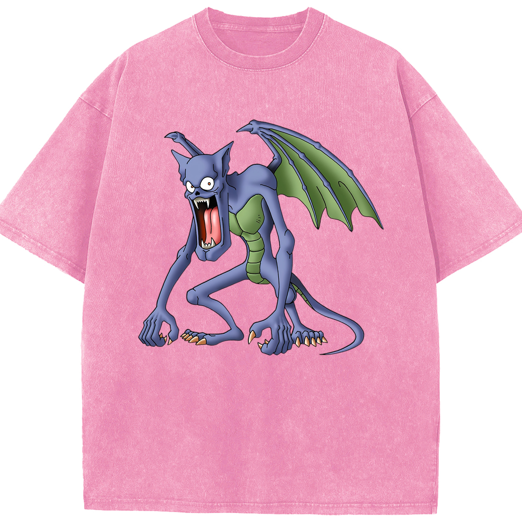 （画像用） ドラゴンクエスト Doragon Kuesuto Dragon Quest 綿100% ヴィンテージ風 半袖Tシャツ（フロントプリント）